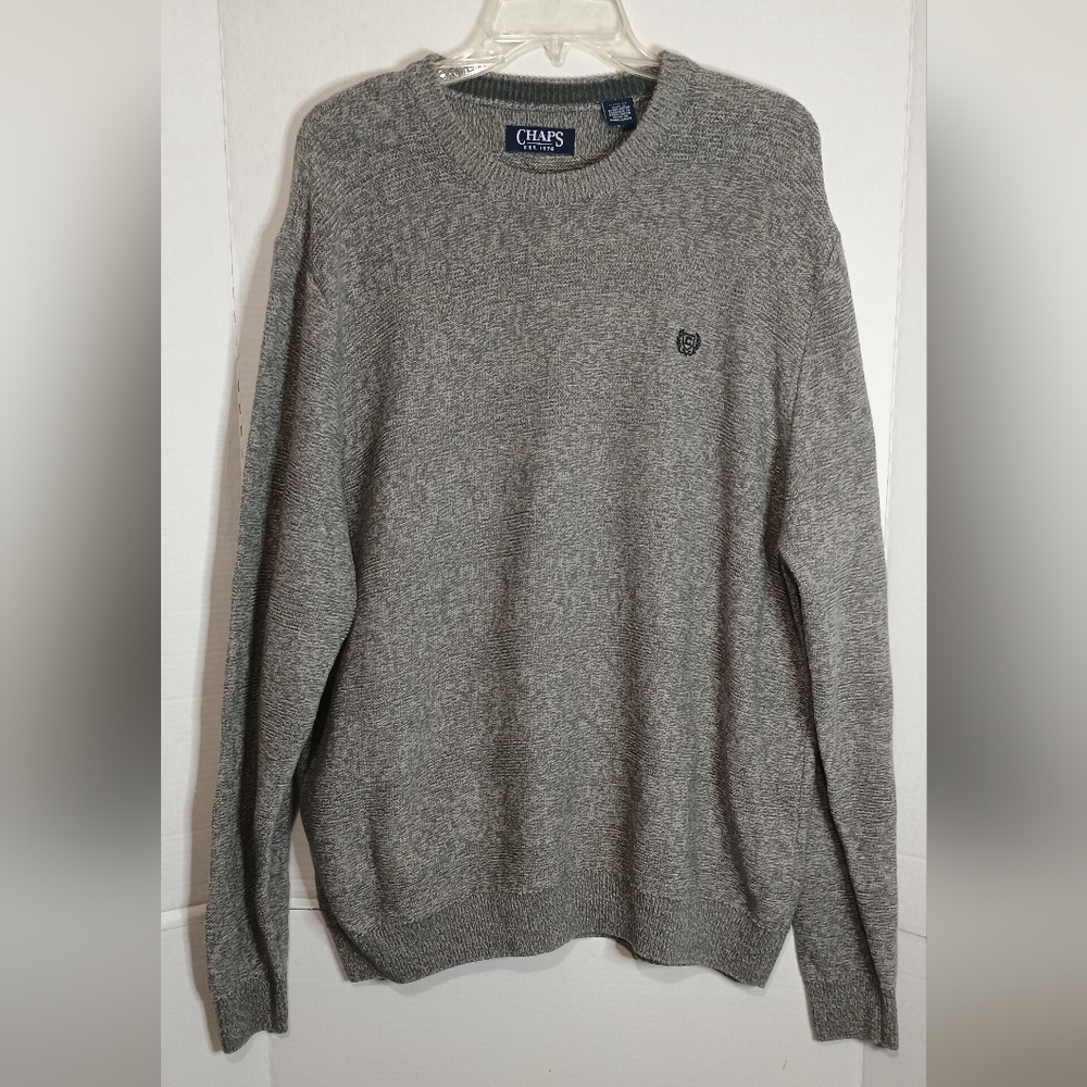 Chaps Men's Heather Gray Crewneck Sweater Size XL